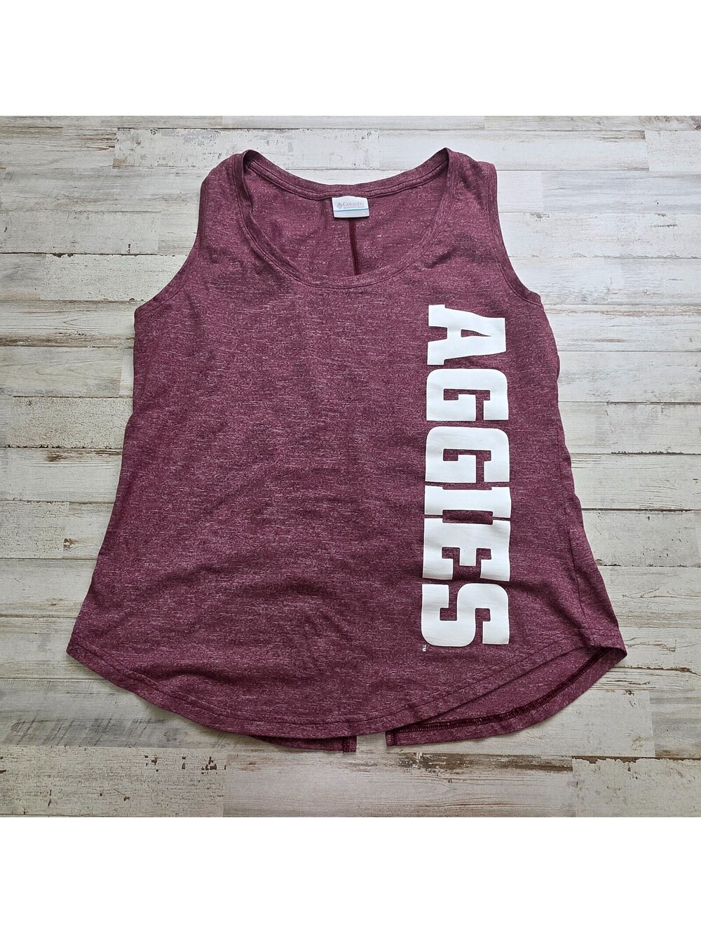 Women's Texas A&M Aggies Columbia Maroon Sleeveless Tee Tank Top Shirt LG